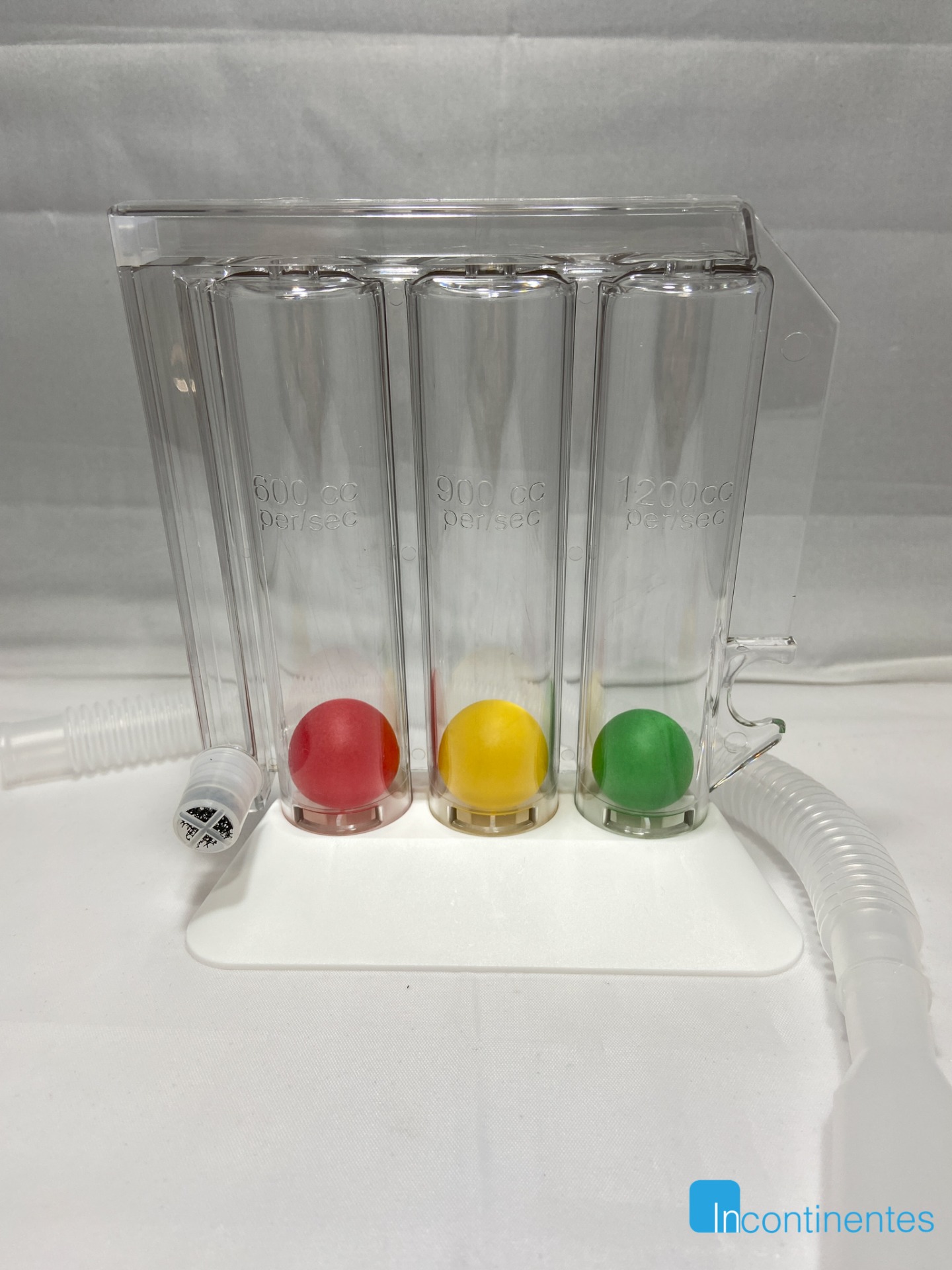 Espirómetro exercitador respiratório pulmonar com tubo e bocal Pulmogain